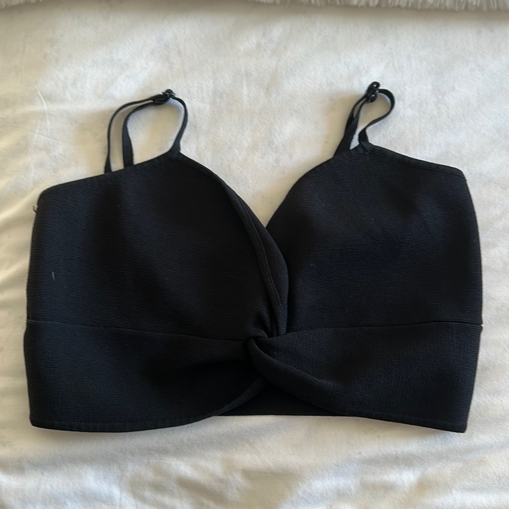 Black cropped top